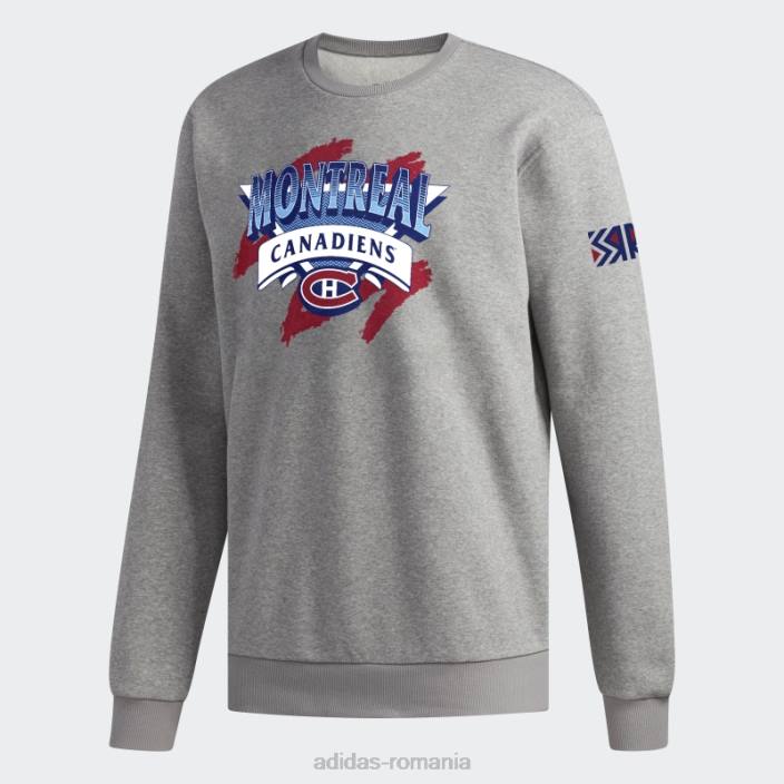 Adidas hanorac canadiens vintage crew gri mediu bărbați gri mediu/alb/nhl-mca-508 2JBN5347