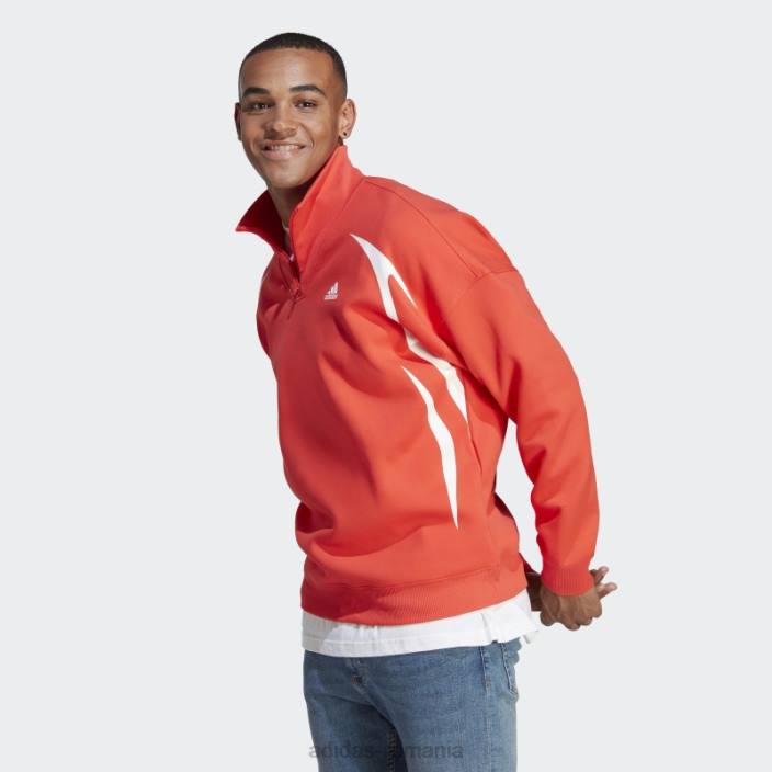 Adidas hanorac colorblock cu fermoar sfert adidas rosu bărbați rosu alb 2JBN888