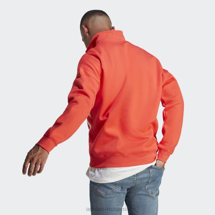 Adidas hanorac colorblock cu fermoar sfert adidas rosu bărbați rosu alb 2JBN888