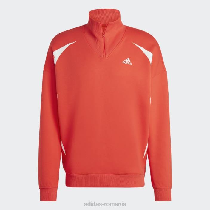 Adidas hanorac colorblock cu fermoar sfert adidas rosu bărbați rosu alb 2JBN888