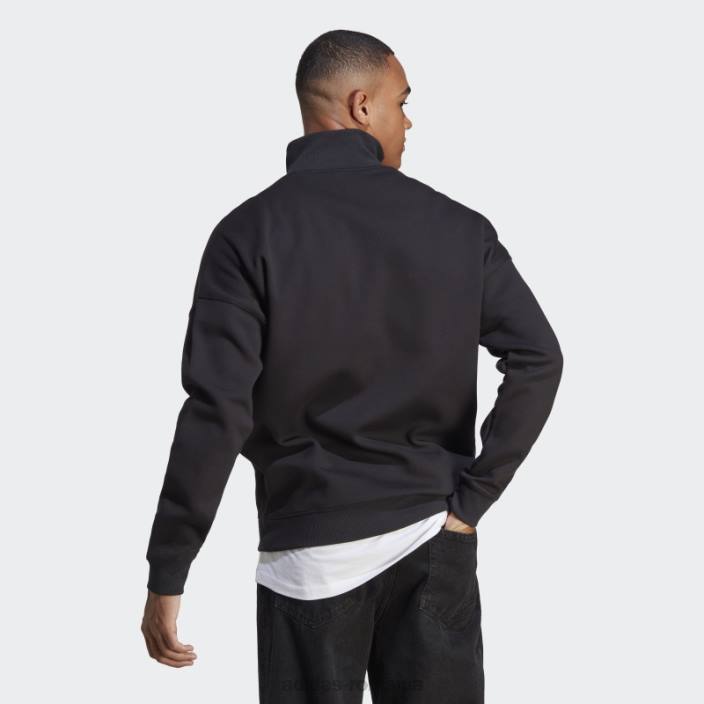 Adidas hanorac colorblock cu fermoar sfert alb elegant bărbați alb negru 2JBN5680