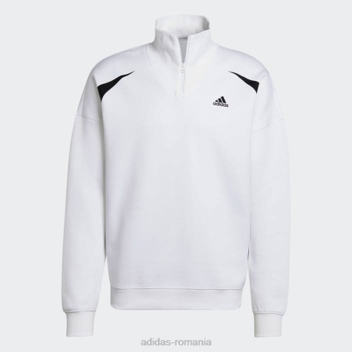 Adidas hanorac colorblock cu fermoar sfert negru fashion bărbați alb negru 2JBN911