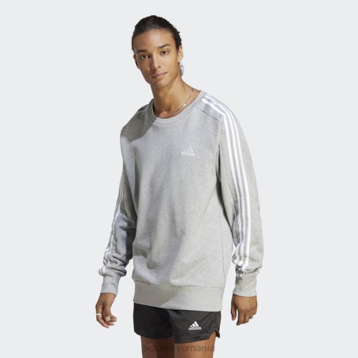 Adidas hanorac cu 3 dungi, gri mediu adidas bărbați gri mediu 2JBN5640