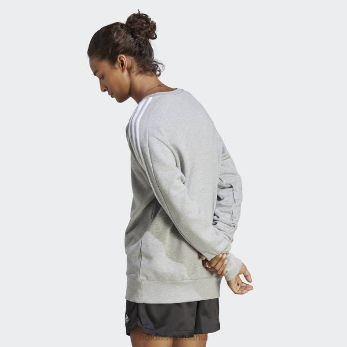 Adidas hanorac cu 3 dungi, gri mediu adidas bărbați gri mediu 2JBN5640