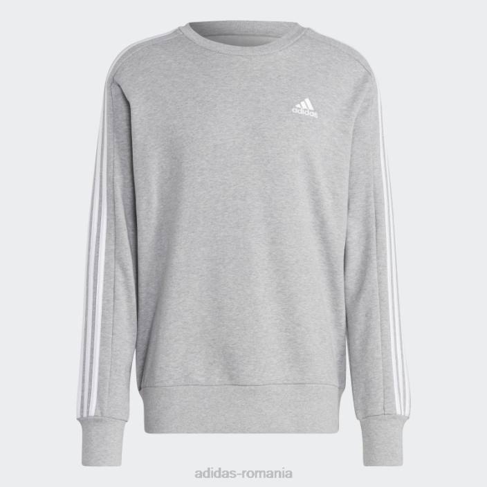 Adidas hanorac cu 3 dungi, gri mediu adidas bărbați gri mediu 2JBN5640