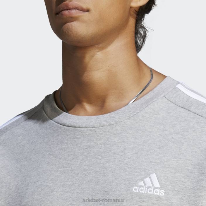 Adidas hanorac cu 3 dungi, gri mediu adidas bărbați gri mediu 2JBN5640