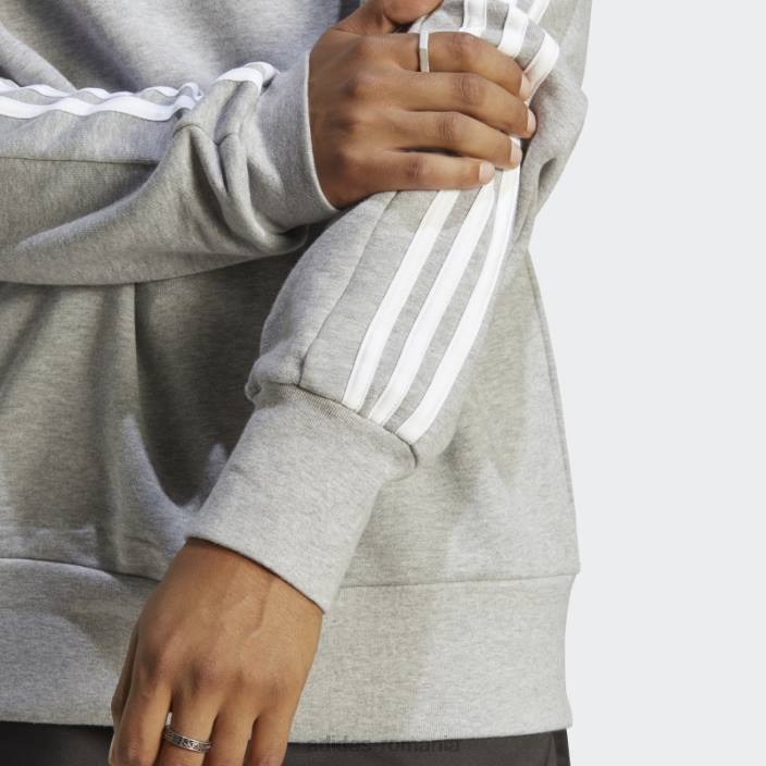 Adidas hanorac cu 3 dungi, gri mediu adidas bărbați gri mediu 2JBN5640