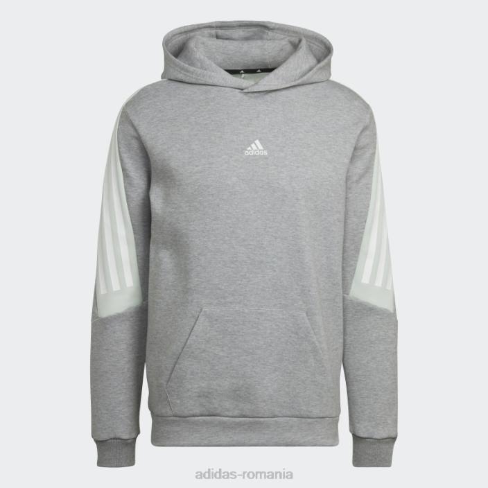 Adidas hanorac cu 3 dungi gri mediu bărbați gri mediu 2JBN7532