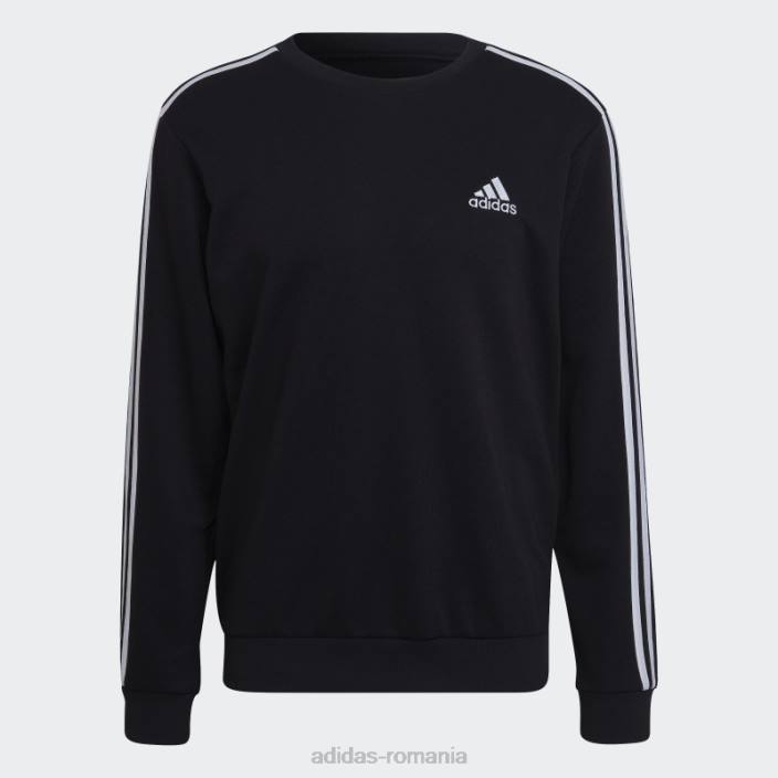 Adidas hanorac cu 3 dungi negru essentials french terry bărbați alb negru 2JBN6730