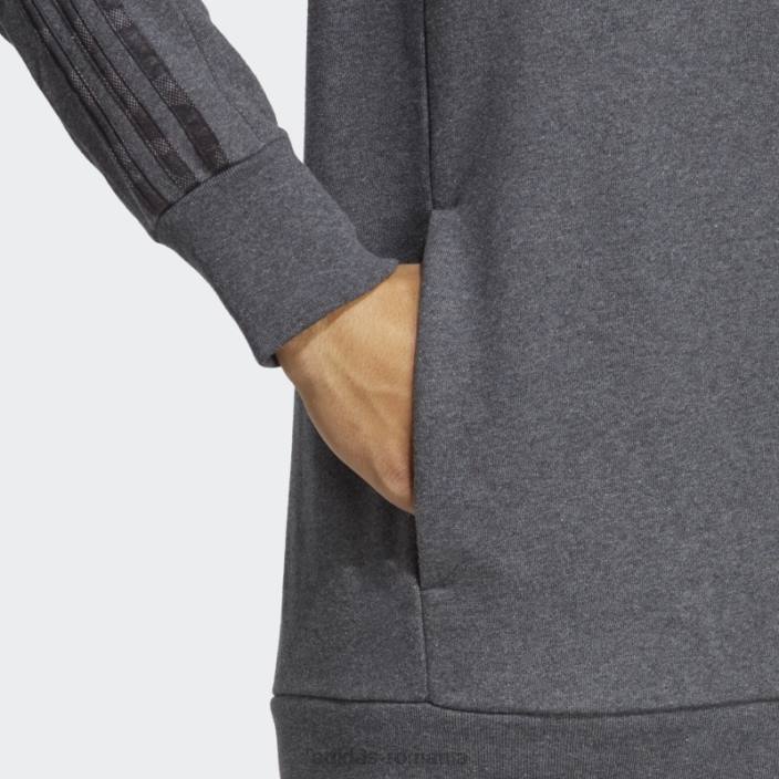 Adidas hanorac cu fermoar complet, gri închis, gri închis bărbați gri închis negru/negru 2JBN5722