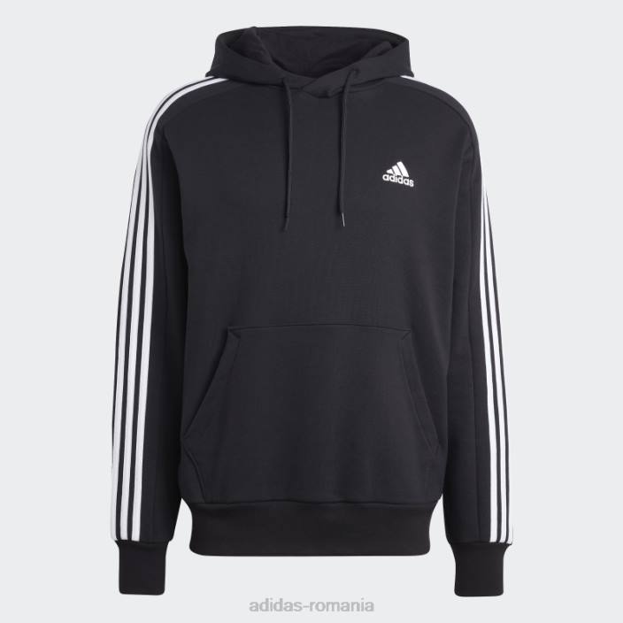 Adidas hanorac cu glugă cu 3 dungi, negru, adidas bărbați alb negru 2JBN5658