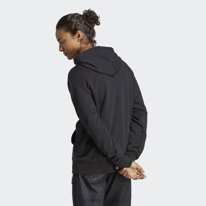 Adidas hanorac cu glugă cu logo mare negru essentials french terry bărbați negru 2JBN6065