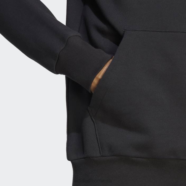 Adidas hanorac cu glugă cu logo mare negru essentials french terry bărbați negru 2JBN6065