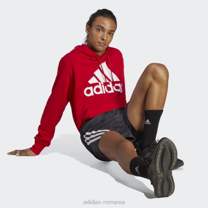 Adidas hanorac cu glugă cu logo-ul mare essentials french terry stacojiu adidas bărbați stacojiu/alb 2JBN7032