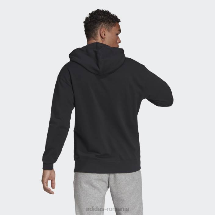 Adidas hanorac cu glugă cu umăr căzut, din bumbac, din bumbac, cu umăr căzut bărbați negru 2JBN6808