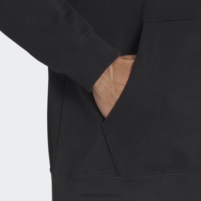 Adidas hanorac cu glugă cu umăr căzut, din bumbac, din bumbac, cu umăr căzut bărbați negru 2JBN6808