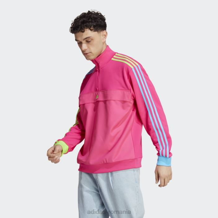Adidas hanorac cu jumătate de fermoar kidcore fashion roz șoc bărbați roz șoc 2JBN5250