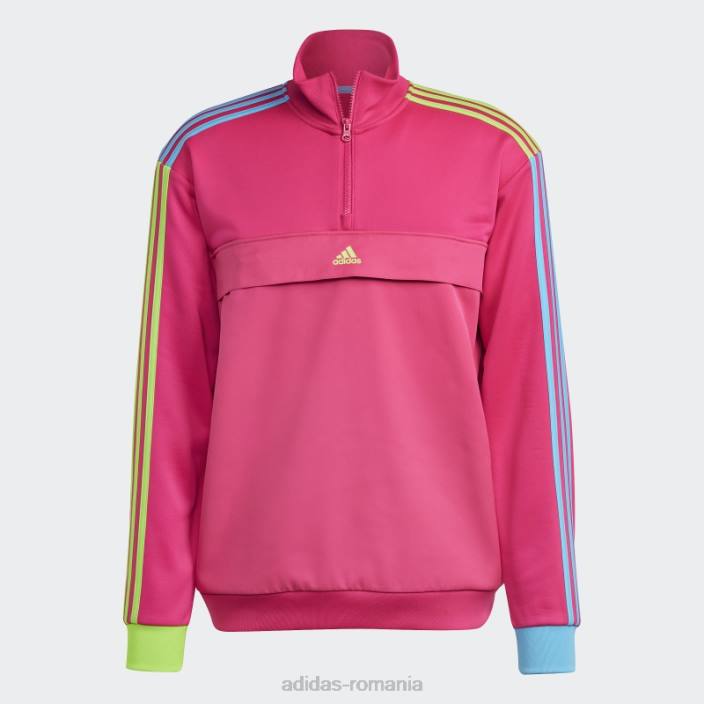 Adidas hanorac cu jumătate de fermoar kidcore fashion roz șoc bărbați roz șoc 2JBN5250