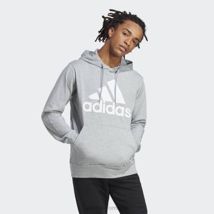Adidas hanorac cu logo essentials gri mediu bărbați gri mediu 2JBN5642