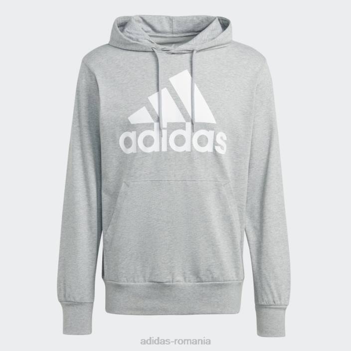 Adidas hanorac cu logo essentials gri mediu bărbați gri mediu 2JBN5642