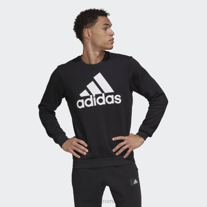 Adidas hanorac cu logo mare alb elegant bărbați alb negru 2JBN5359