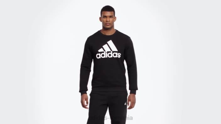 Adidas hanorac cu logo mare alb elegant bărbați alb negru 2JBN5359