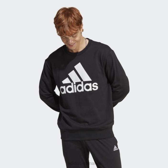 Adidas hanorac cu logo mare essentials french terry negru bărbați negru 2JBN5900