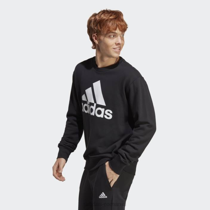 Adidas hanorac cu logo mare essentials french terry negru bărbați negru 2JBN5900