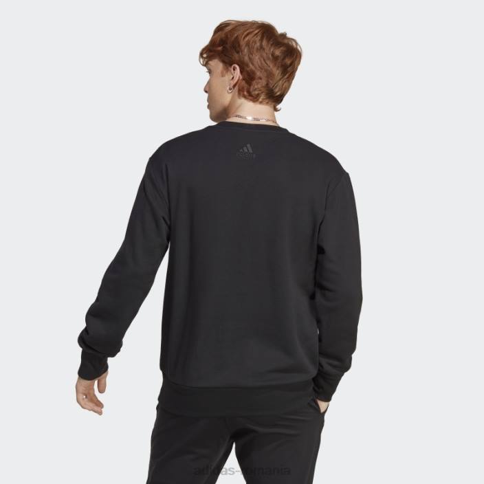 Adidas hanorac cu logo mare essentials french terry negru bărbați negru 2JBN5900