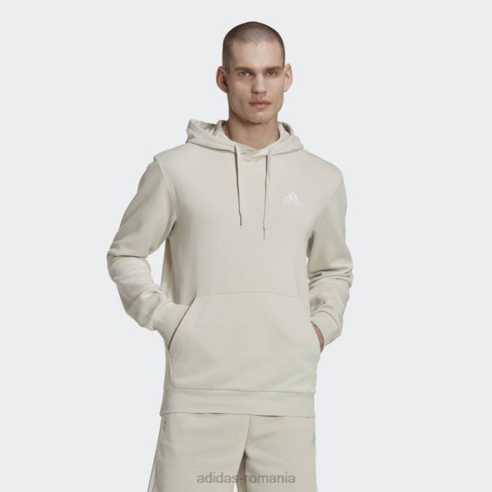 Adidas hanorac din aluminiu essentials fleece bărbați aluminiu/alb 2JBN7072