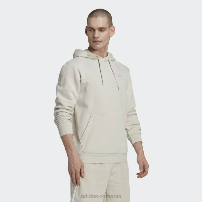 Adidas hanorac din aluminiu essentials fleece bărbați aluminiu/alb 2JBN7072