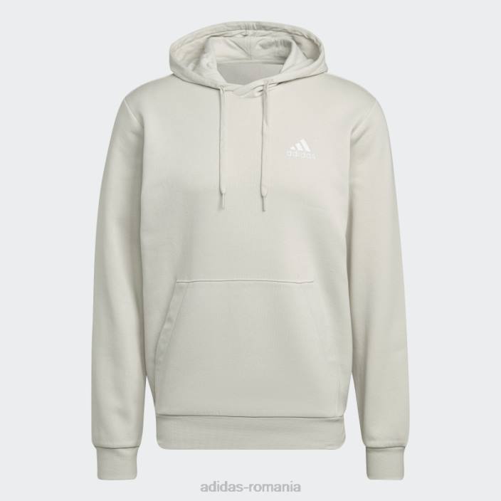 Adidas hanorac din aluminiu essentials fleece bărbați aluminiu/alb 2JBN7072