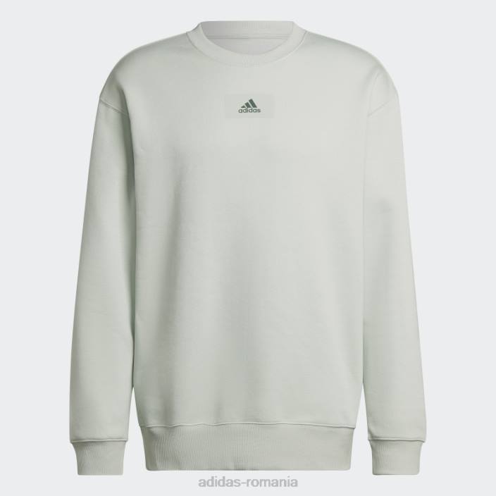 Adidas hanorac din bumbac fleece, cu umăr căzut, verde bărbați verde 2JBN6590