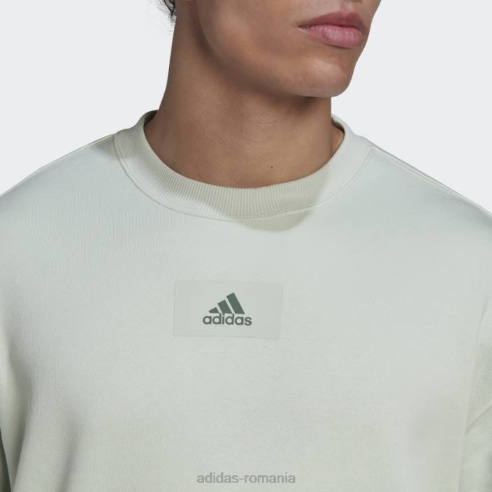 Adidas hanorac din bumbac fleece, cu umăr căzut, verde bărbați verde 2JBN6590