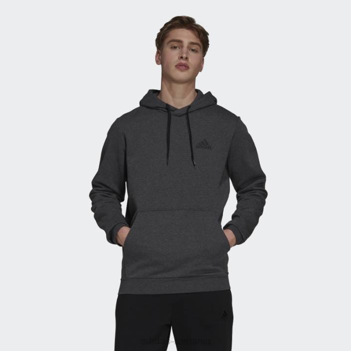 Adidas hanorac din fleece essentials gri inchis heather bărbați gri închis negru/negru 2JBN6601