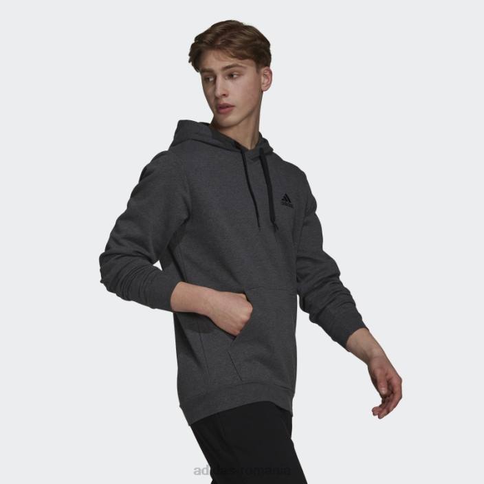 Adidas hanorac din fleece essentials gri inchis heather bărbați gri închis negru/negru 2JBN6601