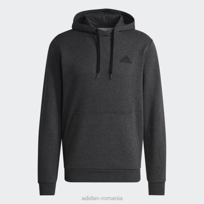 Adidas hanorac din fleece essentials gri inchis heather bărbați gri închis negru/negru 2JBN6601