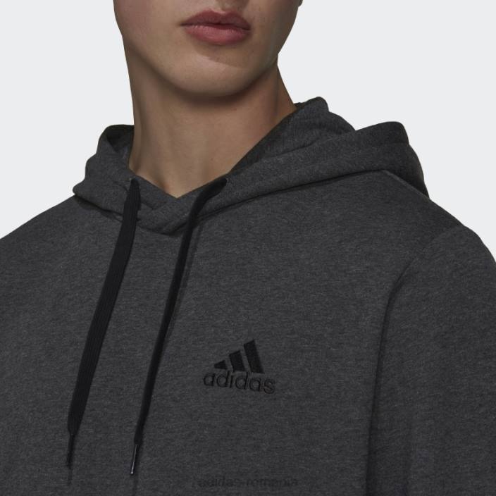 Adidas hanorac din fleece essentials gri inchis heather bărbați gri închis negru/negru 2JBN6601