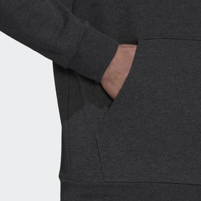 Adidas hanorac din fleece essentials gri inchis heather bărbați gri închis negru/negru 2JBN6601