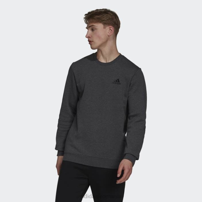 Adidas hanorac din fleece essentials gri închis, negru bărbați gri închis negru/negru 2JBN6560