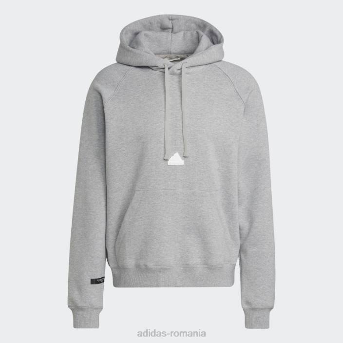 Adidas hanorac din fleece gri mediu bărbați gri mediu 2JBN14656