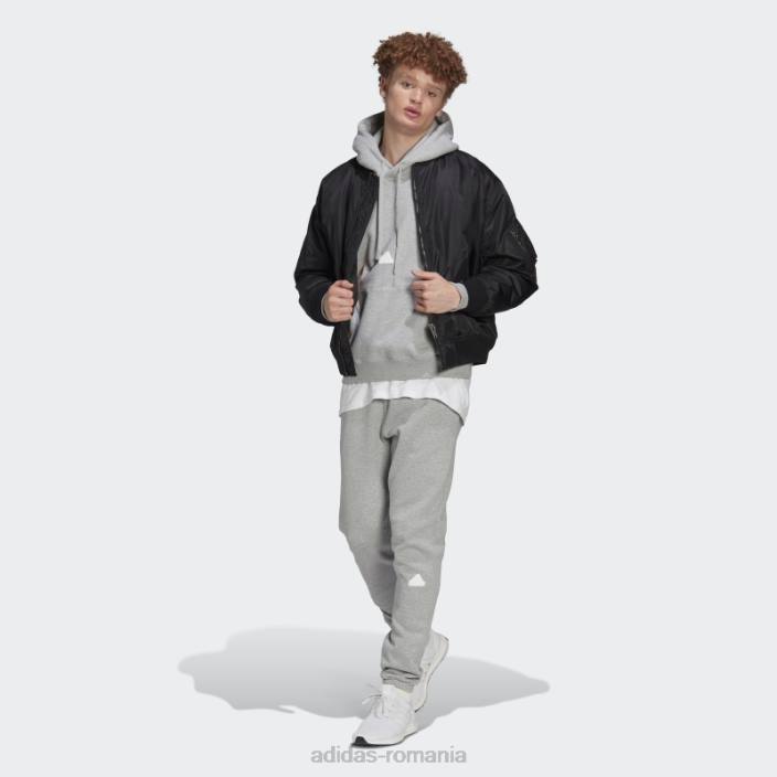Adidas hanorac din fleece gri mediu bărbați gri mediu 2JBN14656