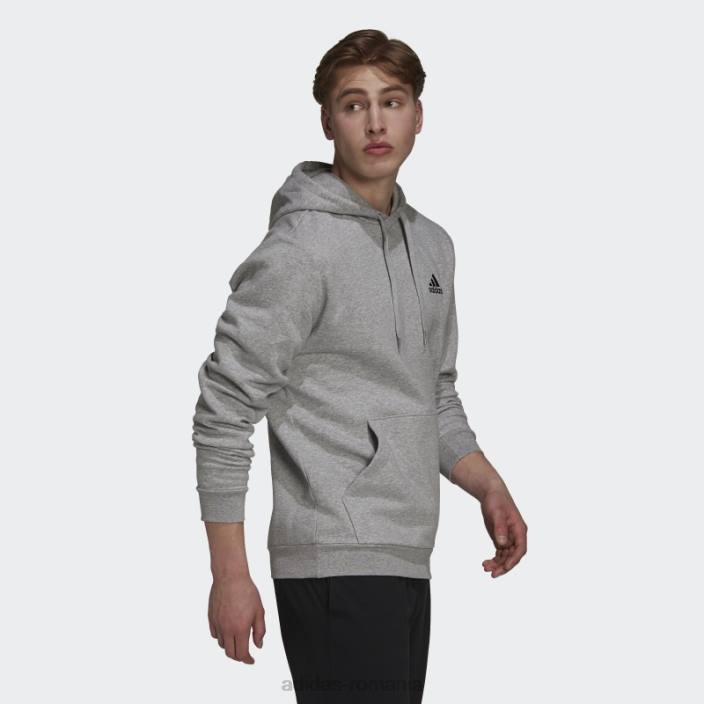 Adidas hanorac din fleece gri mediu bărbați gri mediu/negru 2JBN6479