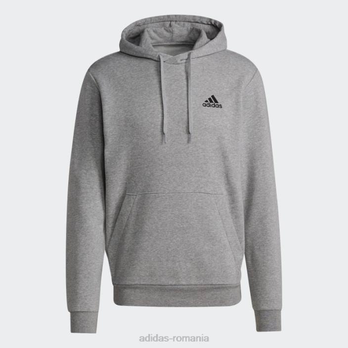 Adidas hanorac din fleece gri mediu bărbați gri mediu/negru 2JBN6479