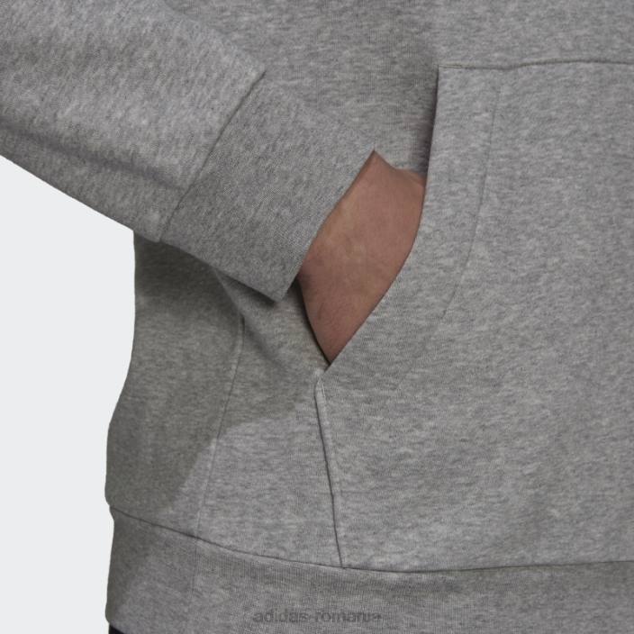 Adidas hanorac din fleece gri mediu bărbați gri mediu/negru 2JBN6479