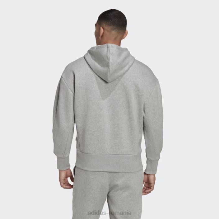 Adidas hanorac din fleece studio lounge gri mediu bărbați gri mediu 2JBN7528