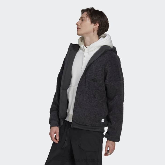 Adidas hanorac din lână, cu fermoar complet, carbon adidas bărbați carbon 2JBN14652