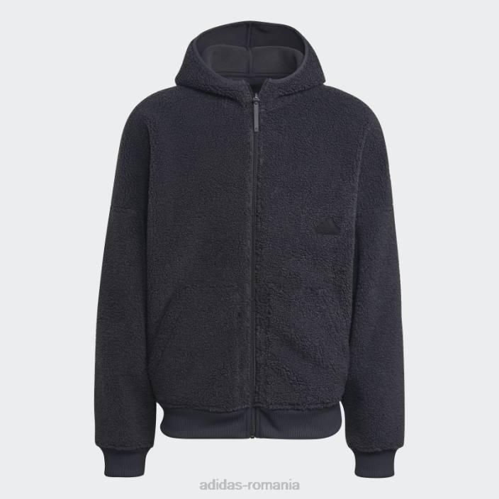 Adidas hanorac din lână, cu fermoar complet, carbon adidas bărbați carbon 2JBN14652