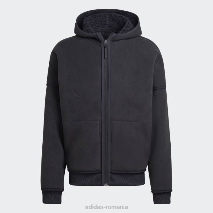 Adidas hanorac din lână, cu fermoar complet, carbon adidas bărbați carbon 2JBN14652