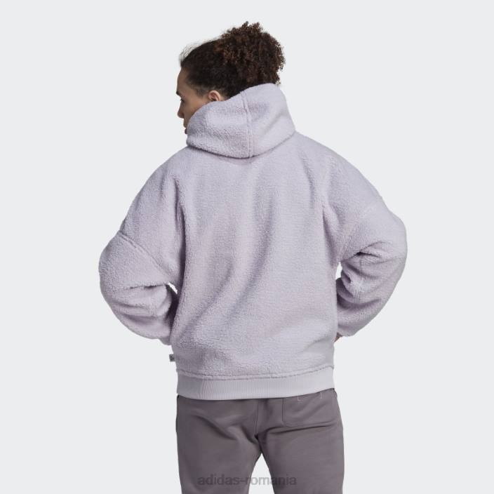 Adidas hanorac din lână polar cu fermoar, argintiu bărbați zori argintii 2JBN7363